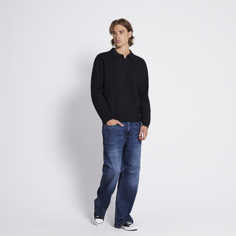 Knitted polo shirt "Ross" Black